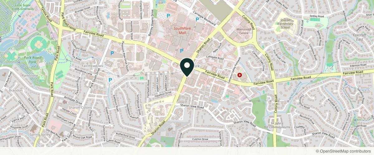 Map showing the exact location of Valencia Voci Medical Aesthetics & Wellness at 4735 Sharon Rd Ste 2A, Charlotte, NC 28210, USA