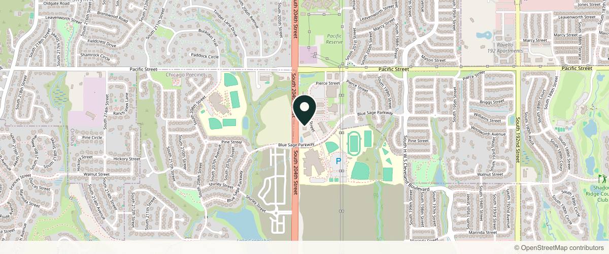 Map showing the exact location of Valeriya Life Medical Spa at 1515 S 204th St Ste 105, Elkhorn, NE 68022, USA