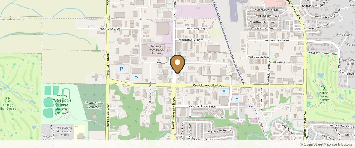 Map showing the exact location of Vanilla Sugar Face & Body at 7930 N University St, Peoria, IL 61615, USA