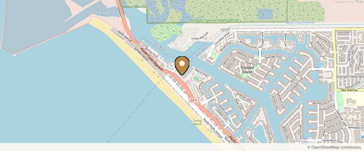 Map showing the exact location of Vanity Compound Medical Aesthetics at 16400 CA-1, Huntington Beach, CA 92649, USA