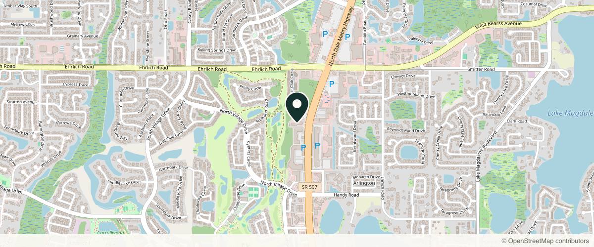 Map showing the exact location of Vein & Aesthetic Center of Tampa Bay at 14502 N Dale Mabry Hwy Ste 103, Tampa, FL 33618, USA