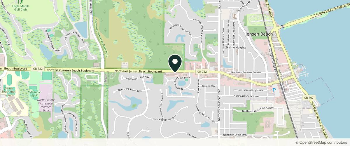 Map showing the exact location of Velo Med Spa at 746 NE Jensen Beach Blvd, Jensen Beach, FL 34957, USA