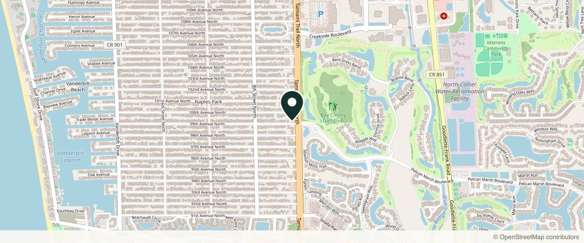 Map showing the exact location of Velora Medical Spa at 9975 Tamiami Trl N suit 1, Naples, FL 34108, USA