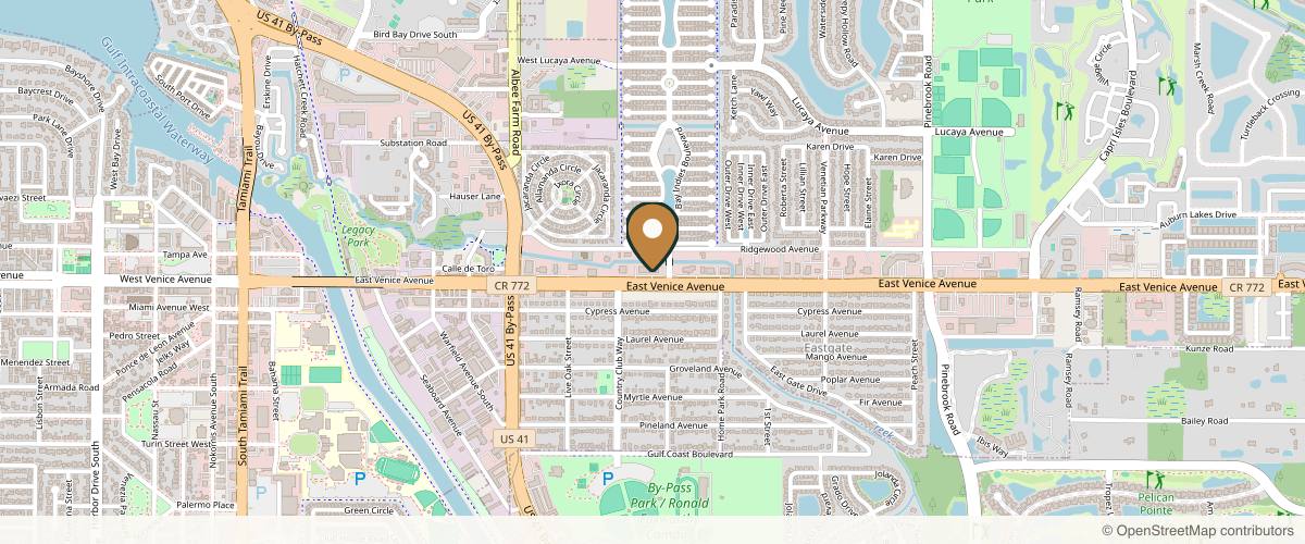 Map showing the exact location of Venice Avenue Dermatology at 897 E Venice Ave Ste A, Venice, FL 34285, USA
