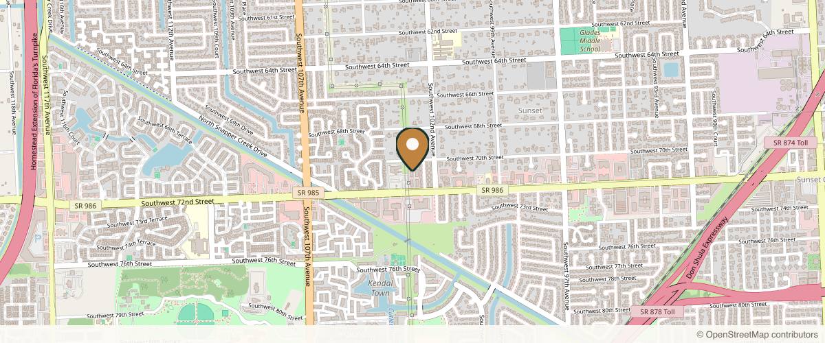 Map showing the exact location of Venus Aesthetics Miami at 10271 SW 72nd St Ste D105, Miami, FL 33173, USA