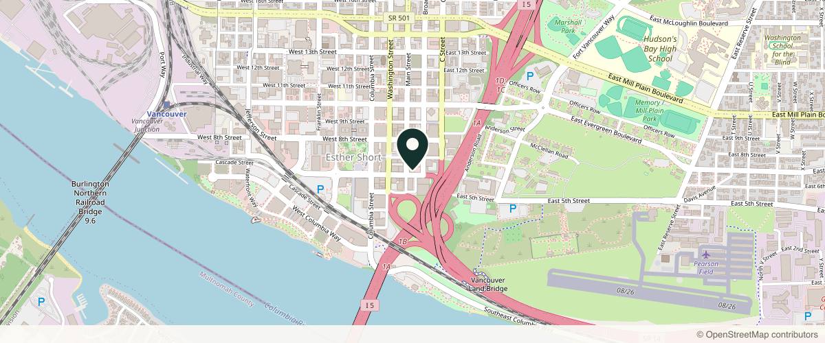 Map showing the exact location of Venus Rising Med Spa at 601 Main St Ste 101, Vancouver, WA 98660, USA