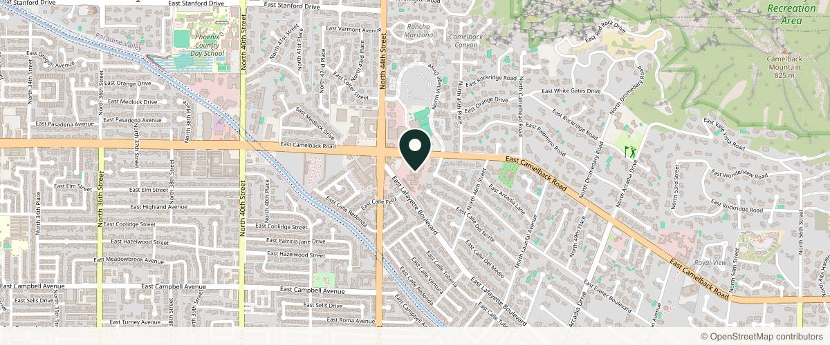 Map showing the exact location of Vibe Skin & Laser, By Stephanie at 4455 E Camelback Rd d258, Phoenix, AZ 85018, USA