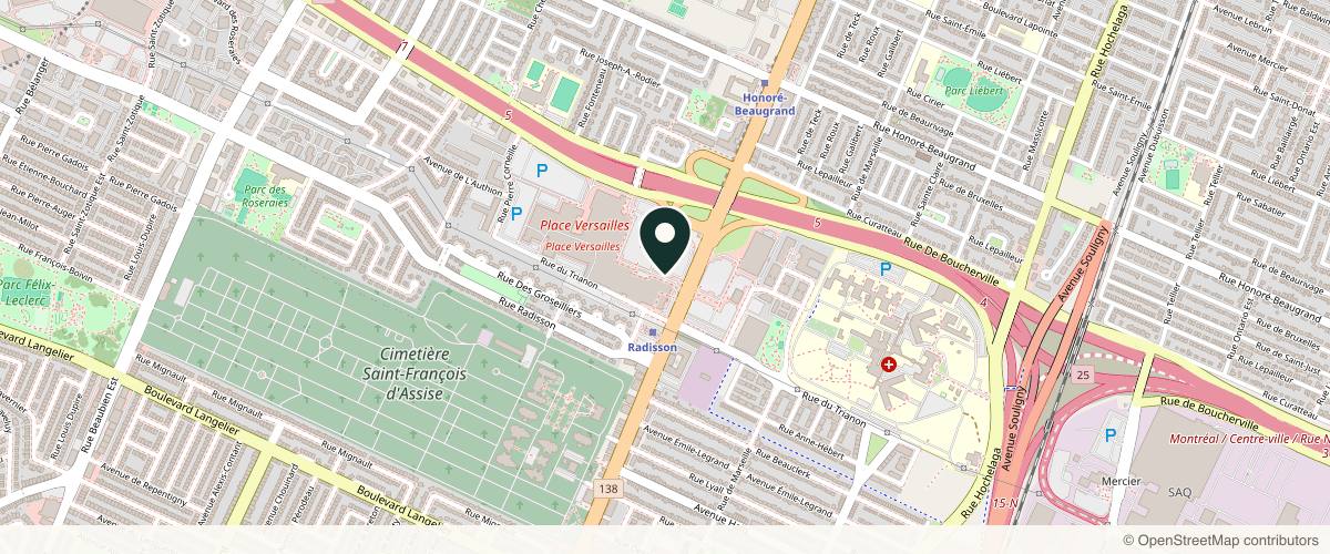 Map showing the exact location of Victoria Park Medispa - Montréal-Est at 7275 R. Sherbrooke E Ste 325, Montreal, QC H1N 3W1, Canada