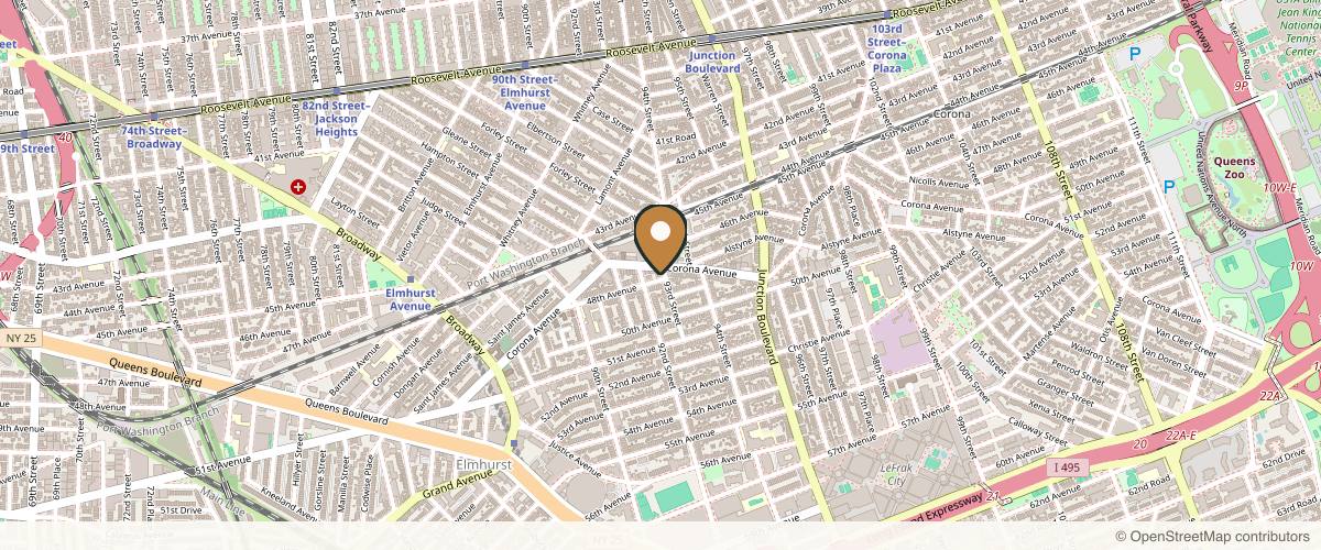 Map showing the exact location of Victoria's Esthetics at 92-22 Corona Ave., Elmhurst, NY 11373, USA