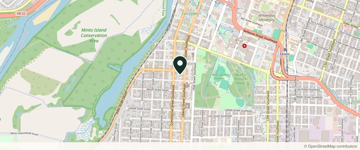 Map showing the exact location of VIDA Aesthetic Medicine Salem at 1115 Liberty St SE, Salem, OR 97302, USA
