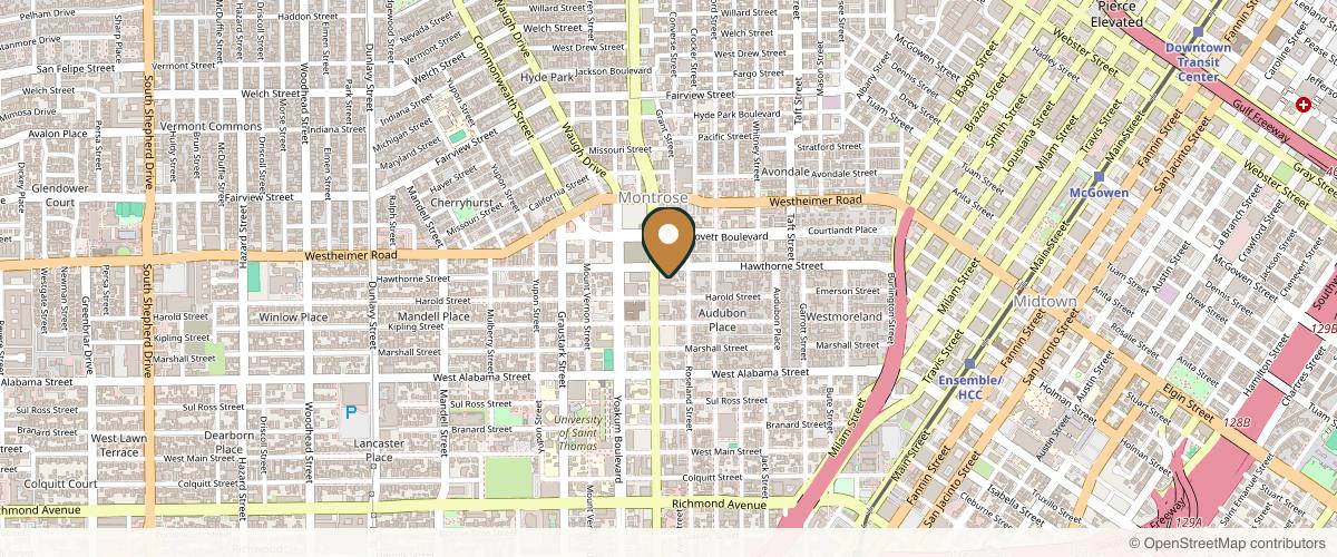 Map showing the exact location of Vida Aesthetics and Wellness at 3407 Montrose Blvd # A5, Houston, TX 77006, USA