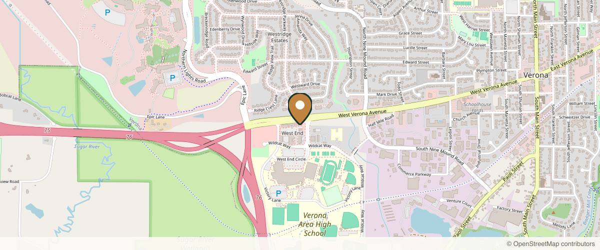 Map showing the exact location of VIDA Aesthetics at 801 W Verona Ave Ste C, Verona, WI 53593, USA