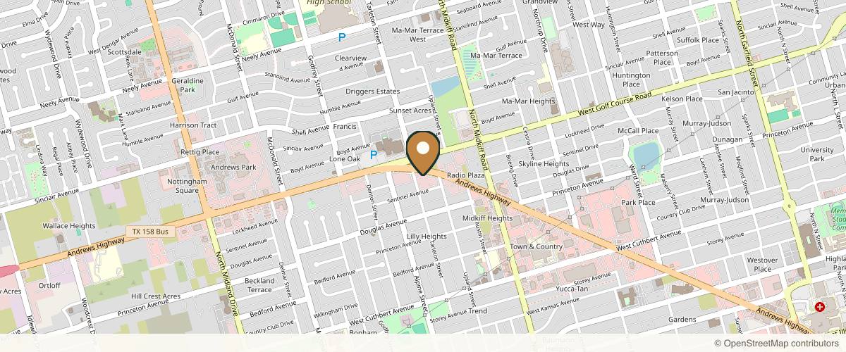 Map showing the exact location of VIE Concierge Family Medicine & Aesthetics at 1608 Tarleton St, Midland, TX 79703, USA