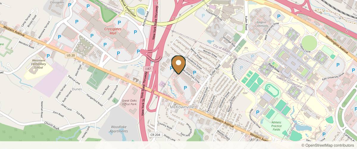 Map showing the exact location of Vigour Aesthetics & Wellness at 1475 Western Ave, Albany, NY 12203, USA