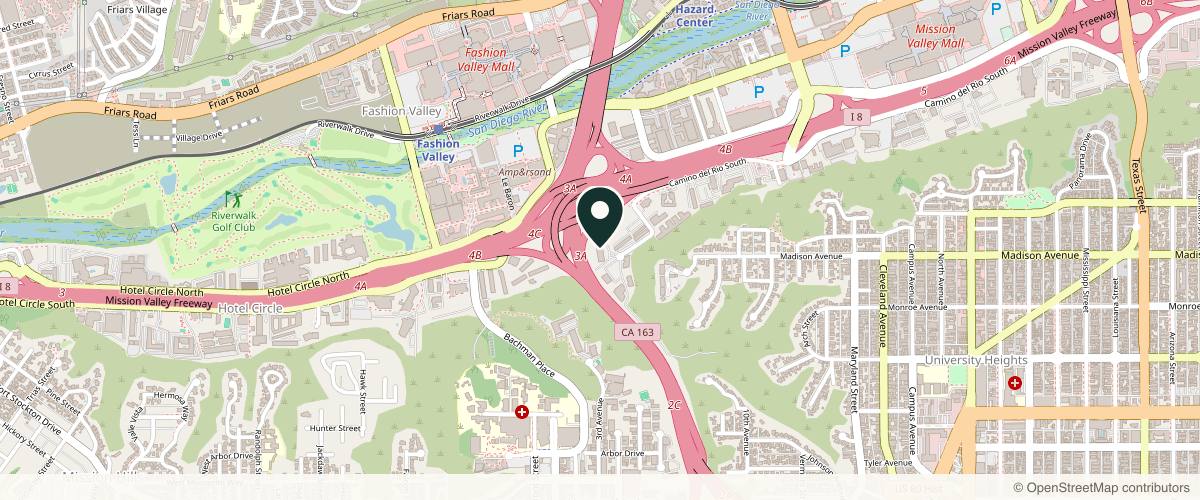 Map showing the exact location of Vika Aesthetics at 404 Camino del Rio S Ste 106, San Diego, CA 92108, USA