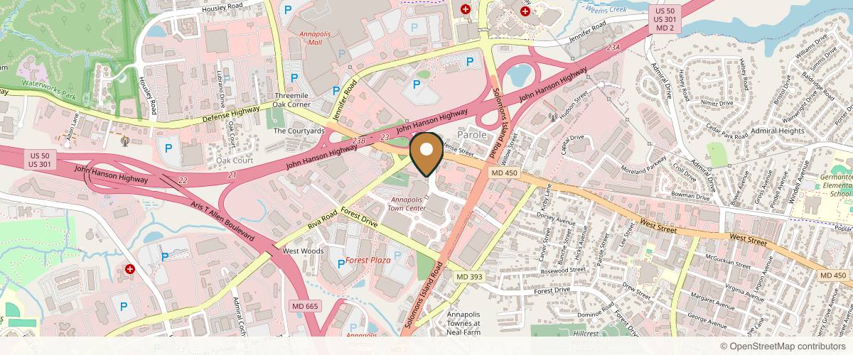 Map showing the exact location of VIO Med Spa | Annapolis at 2077 Somerville Rd Ste 150, Annapolis, MD 21401, USA