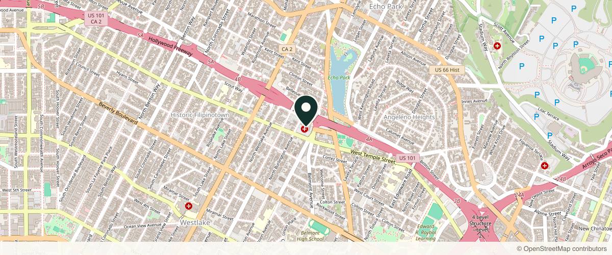 Map showing the exact location of VIP AESTHETICS AND MEN'S HEALTH BY VIP MEDICAL at 1711 W Temple St Unit 1082, Los Angeles, CA 90026, USA