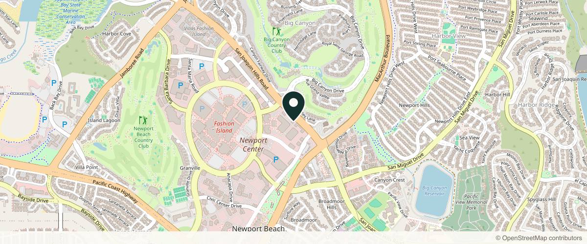 Map showing the exact location of VIP Aesthetics at 2111 San Joaquin Hills Rd, Newport Beach, CA 92660, USA