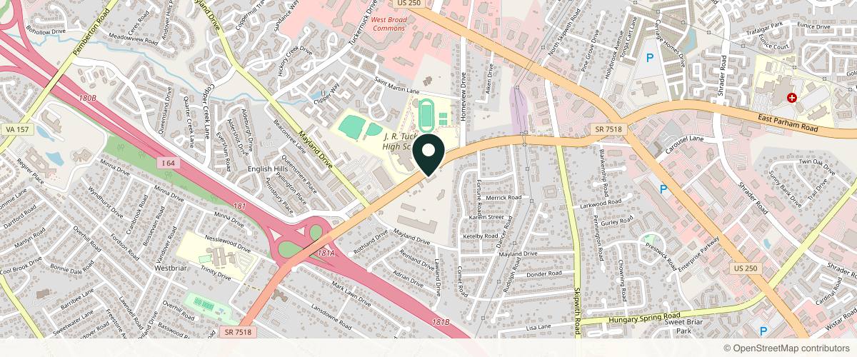 Map showing the exact location of Virginia Skin Dermatology at 2819 N Parham Rd Ste 290, Richmond, VA 23294