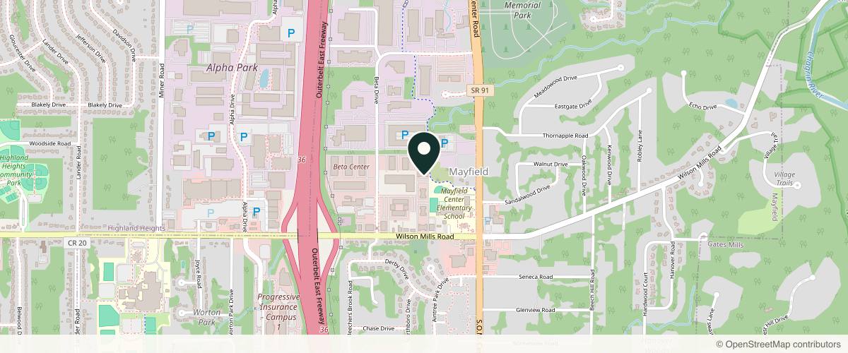 Map showing the exact location of Visage MedSpa at 6563 Wilson Mills Rd #101, Mayfield, OH 44143, USA