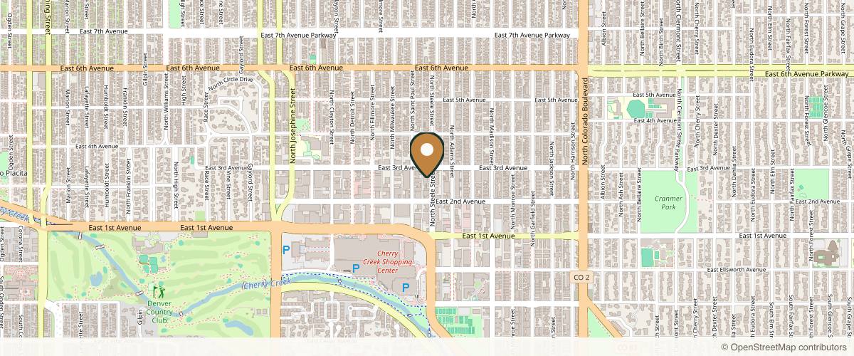 Map showing the exact location of VITAHL Medical Aesthetics at 251 Steele St #100, Denver, CO 80206, USA
