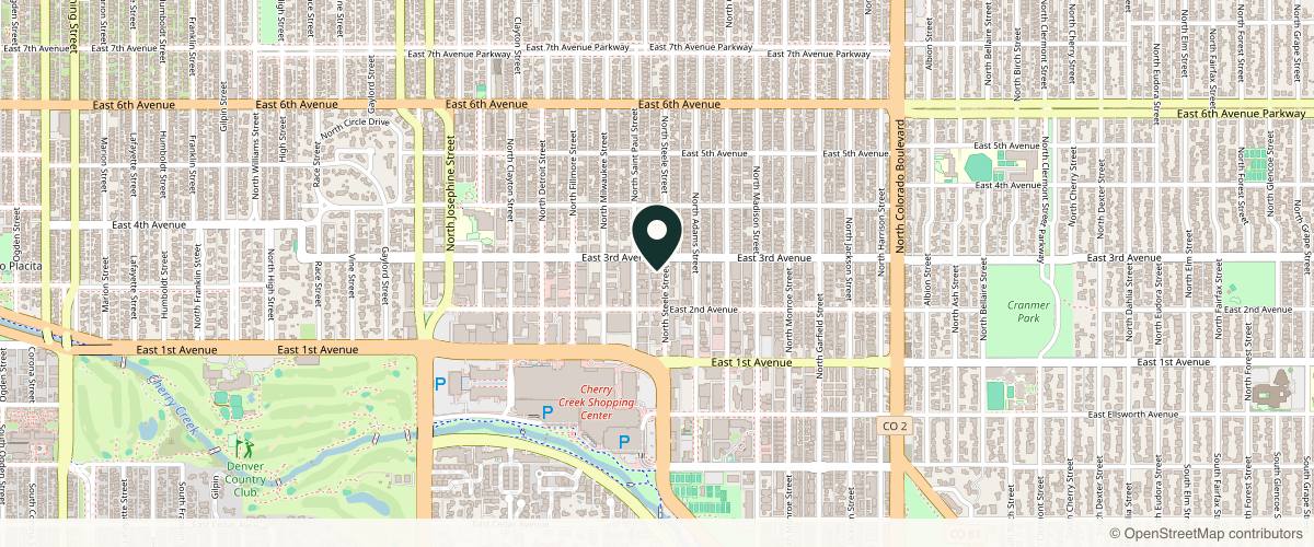 Map showing the exact location of VITAHL Medical Aesthetics at 251 Steele St #100, Denver, CO 80206, USA