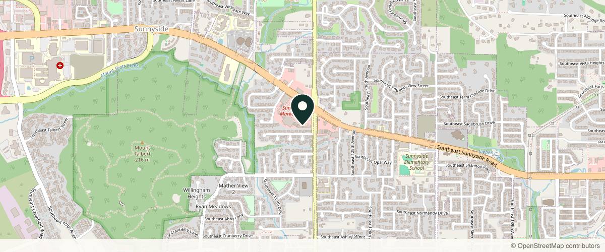 Map showing the exact location of Vitality Aesthetics at 12052 SE Sunnyside Rd, Happy Valley, OR 97015, USA