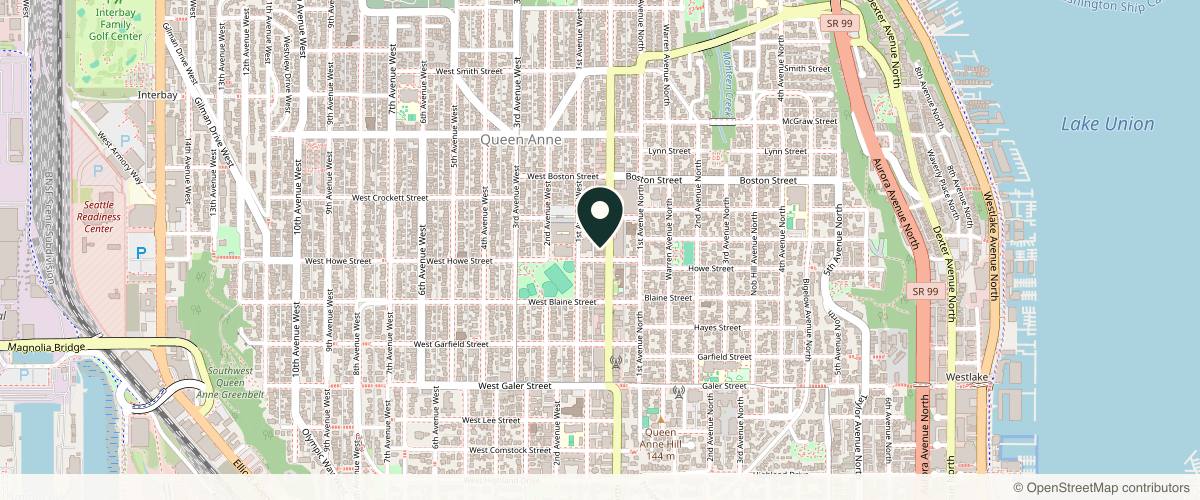 Map showing the exact location of Vitality Queen Anne | Vitality Medispa at 1905 Queen Anne Ave N, Seattle, WA 98109, USA
