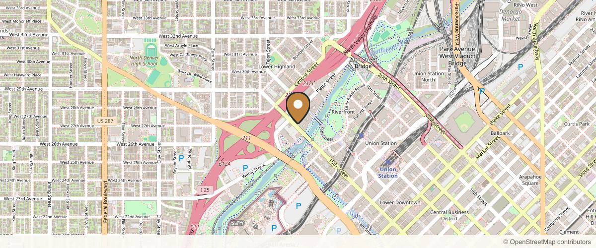 Map showing the exact location of VIVE Med Spa at 2353 15th St, Denver, CO 80202, USA