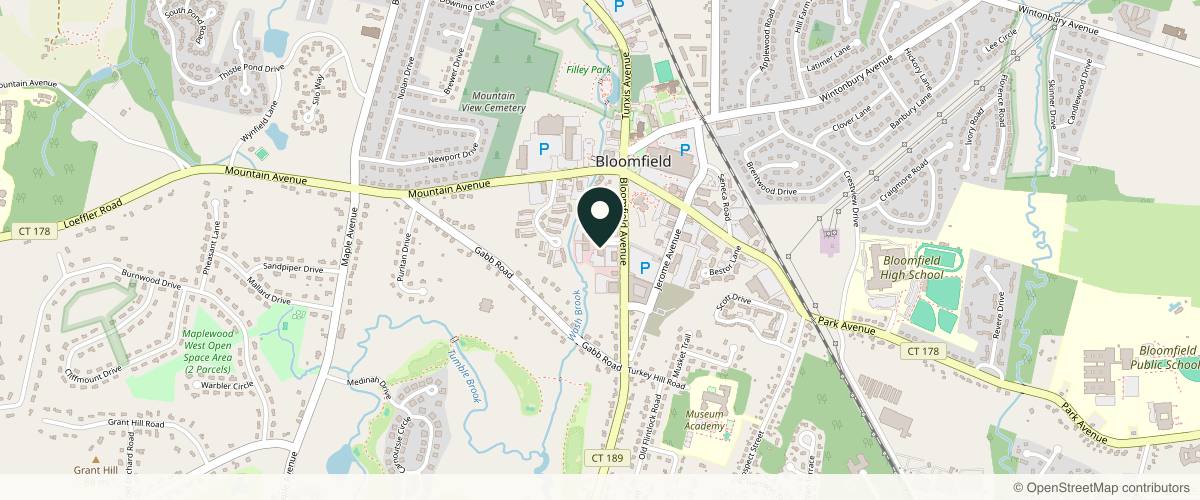 Map showing the exact location of Vivesse Med Spa at 1 Barnard Ln, Bloomfield, CT 06002, USA
