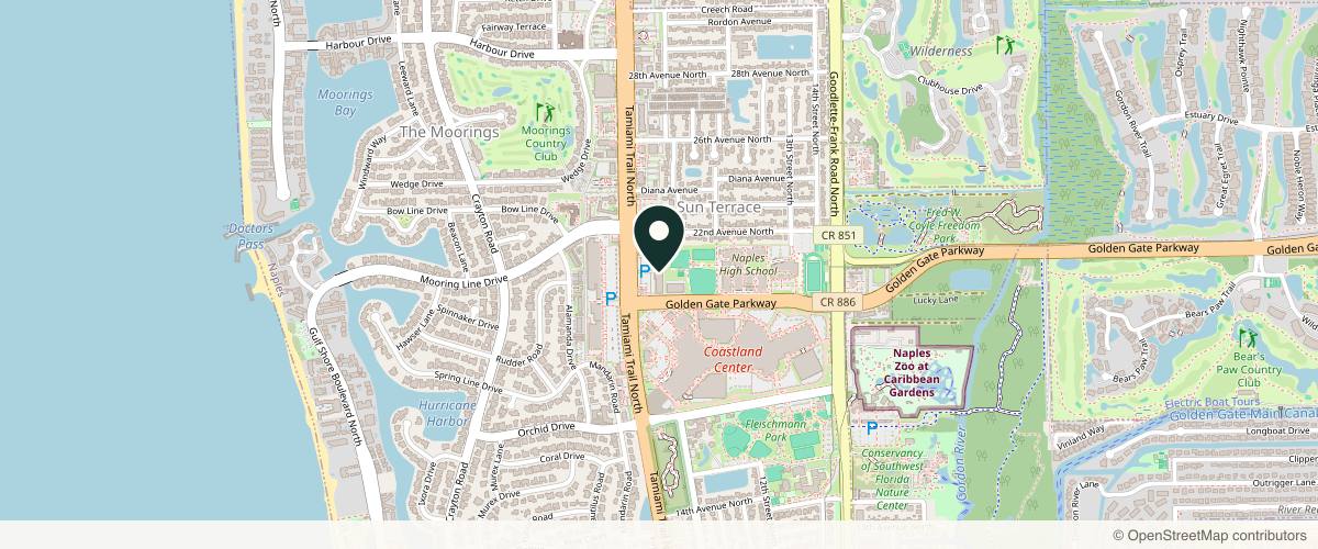 Map showing the exact location of Von & Co Medical Aesthetics Studio at 2120 Tamiami Trl N, Naples, FL 34102, USA