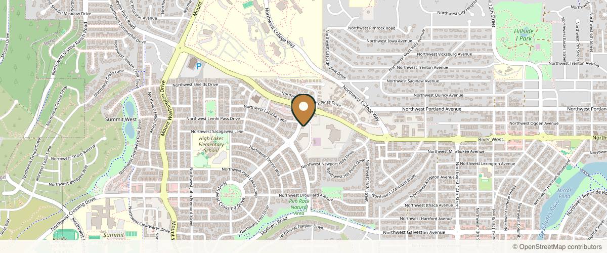 Map showing the exact location of W Aesthetics and Wellness at 2219 NW Labiche Ln, Bend, OR 97703, USA
