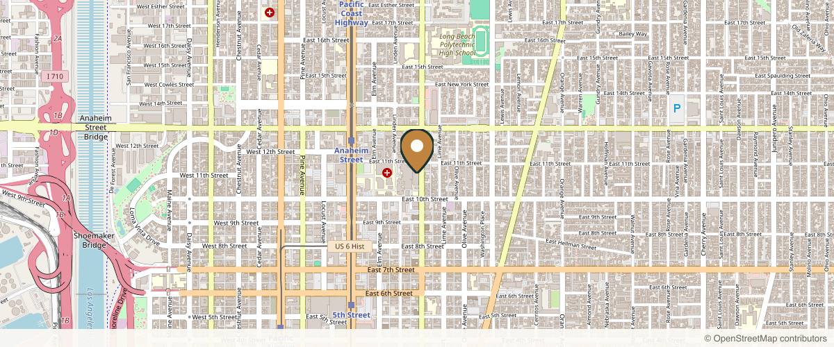 Map showing the exact location of W Dermatology Long Beach at 1045 Atlantic Ave Suites 816 & 819, Long Beach, CA 90813, USA