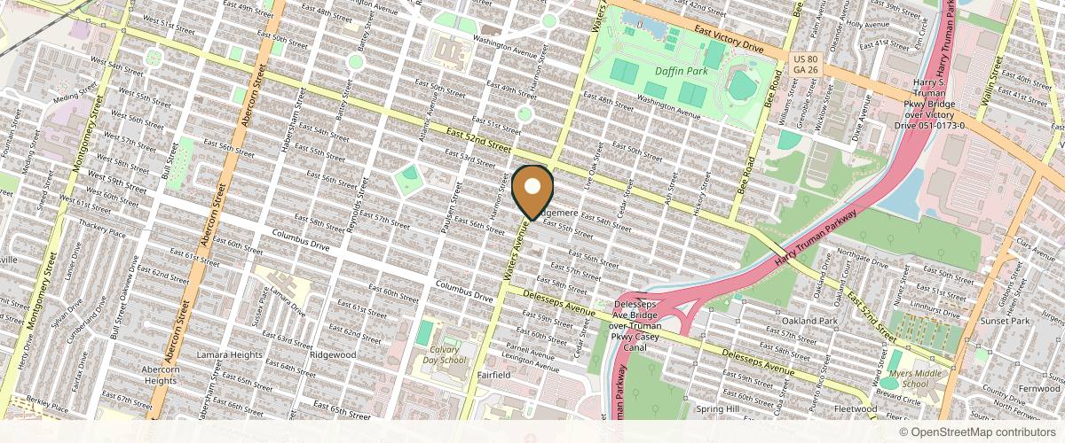 Map showing the exact location of Walker Aesthetics at 3840 Waters Ave, Savannah, GA 31404, USA