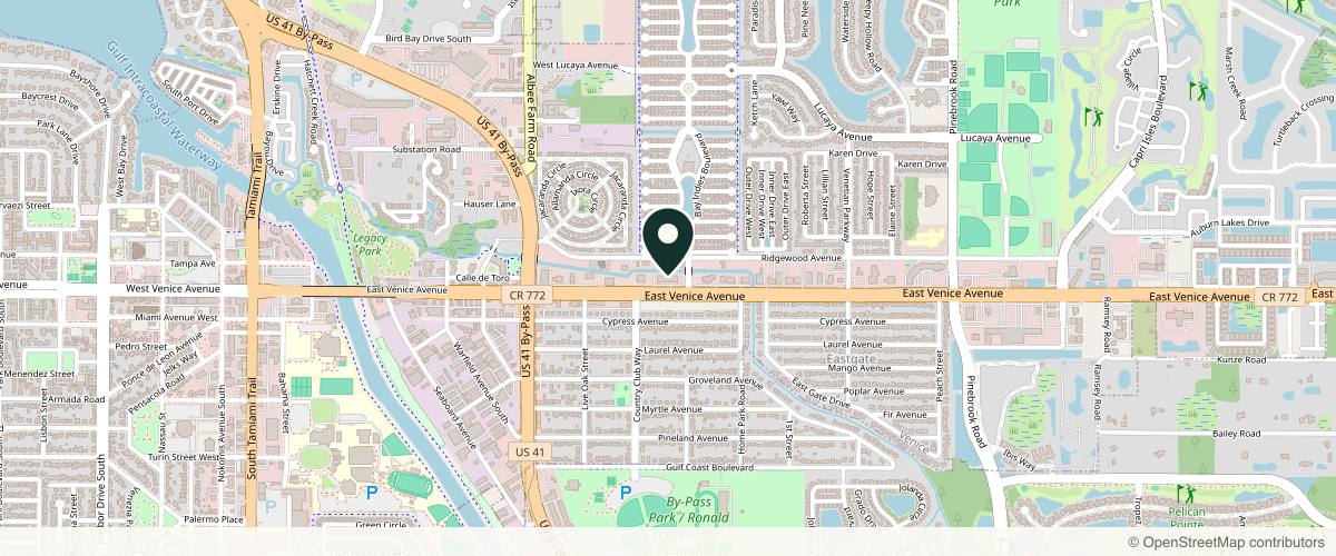 Map showing the exact location of Walker Monica MD at 897 E Venice Ave Ste A, Venice, FL 34285