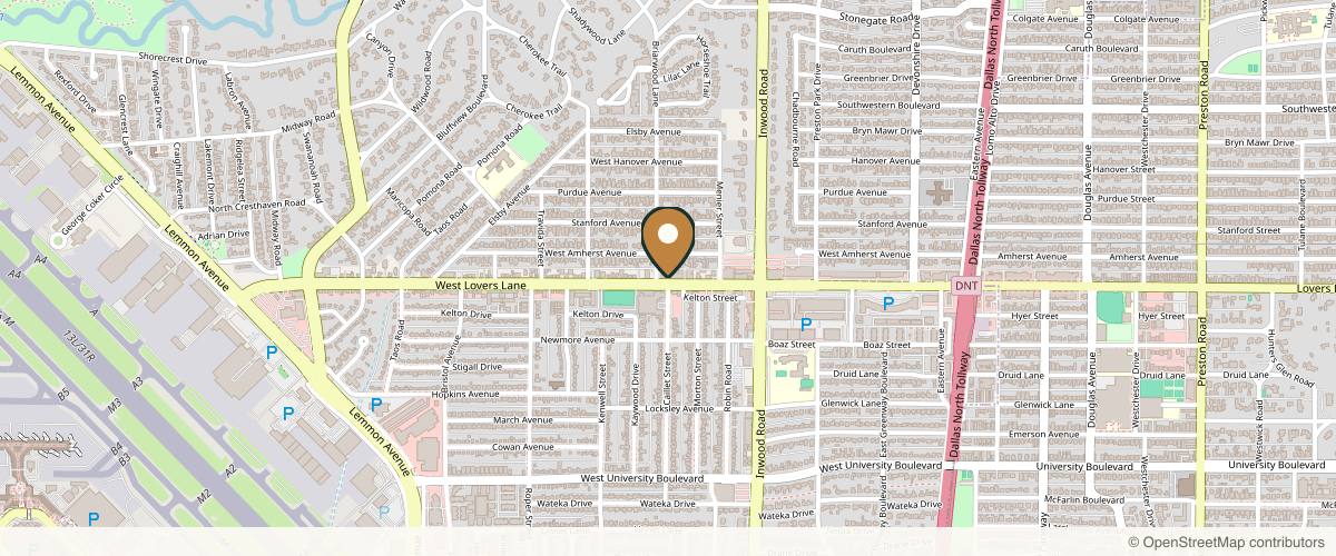 Map showing the exact location of Well Labs+ Medspa Dallas at 5009 W Lovers Ln, Dallas, TX 75209, USA