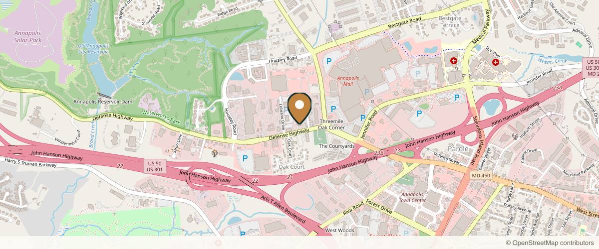 Map showing the exact location of WellAve Dermatology at 116 Defense Hwy Ste 501, Annapolis, MD 21401, USA