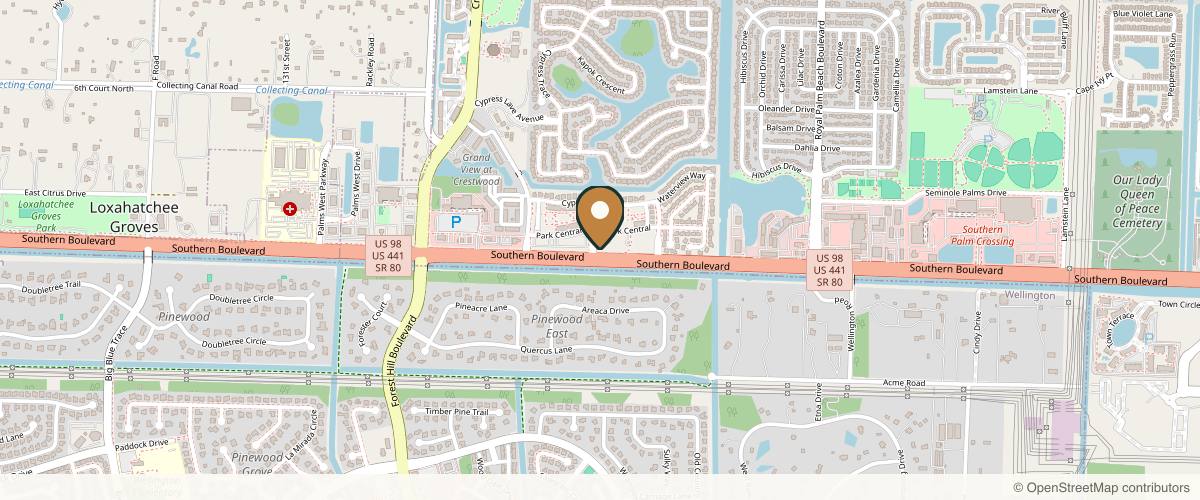 Map showing the exact location of Wellington Rejuvenation Center at 11917 Southern Blvd Ste 200, Royal Palm Beach, FL 33411, USA
