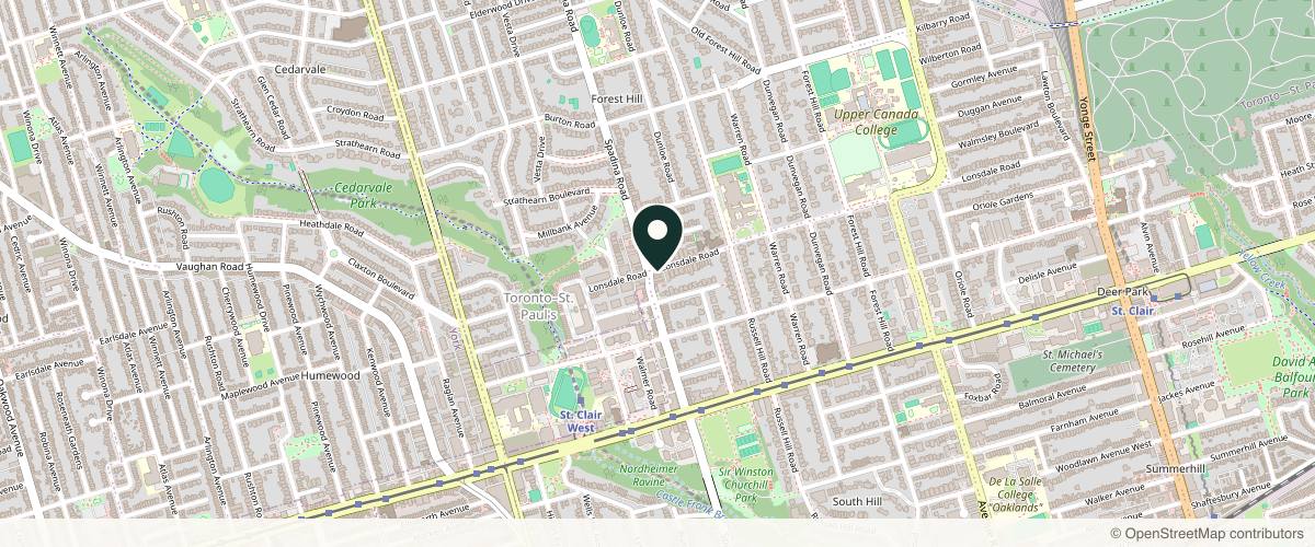 Map showing the exact location of Wellness Haus at 413 Spadina Rd, Toronto, ON M5P 2W1, Canada