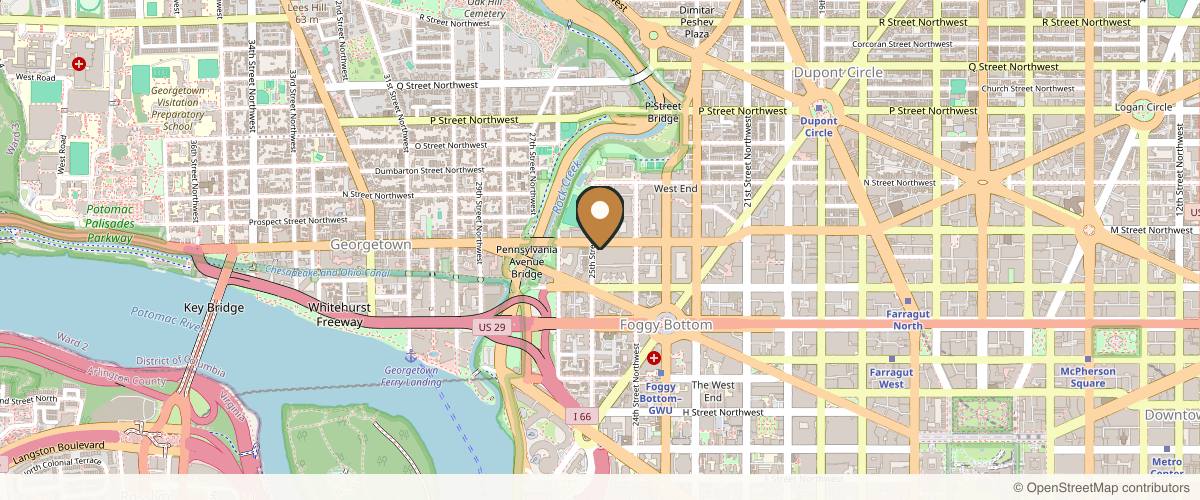 Map showing the exact location of West End Plastic Surgery at 2440 M St NW #200, Washington, DC 20037, USA