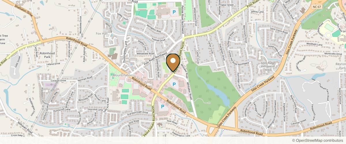 Map showing the exact location of Westgate Dermatology and Laser Center, P.A. at 2020 N Peace Haven Rd, Winston-Salem, NC 27106, USA