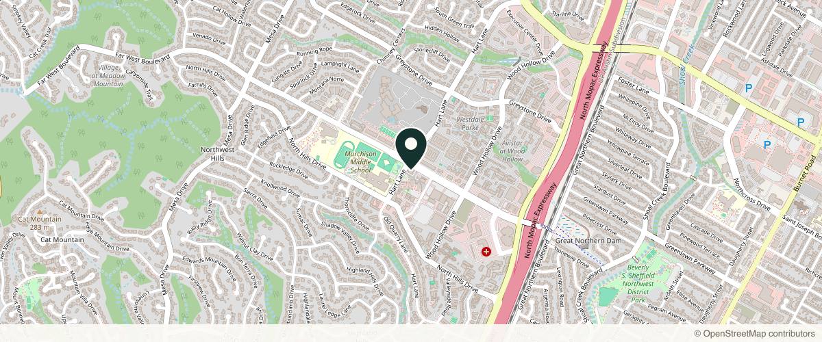 Map showing the exact location of Westlake Dermatology & Cosmetic Surgery - Far West at 3637 Far W Blvd E, Austin, TX 78731, USA