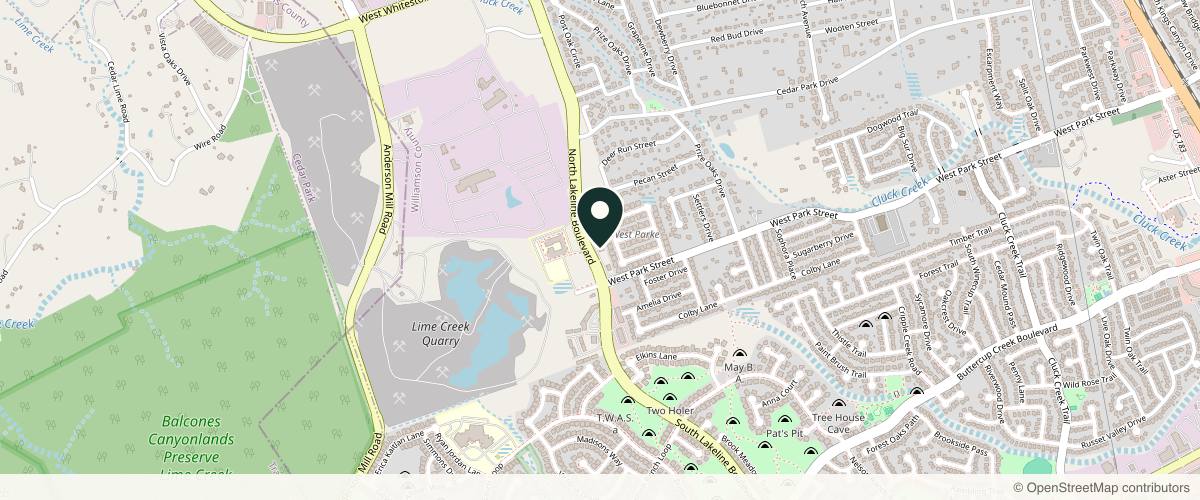 Map showing the exact location of Westlake Dermatology at 200 N Lakeline Blvd A, Cedar Park, TX 78613, USA