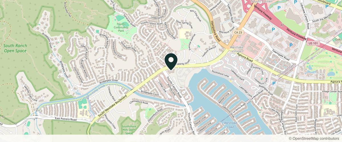 Map showing the exact location of Westlake Laser and Aesthetics at 1240 S Westlake Blvd Ste 102, Westlake Village, CA 91361, USA