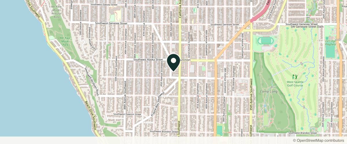 Map showing the exact location of Westside Dermatology at 4740 44th Ave SW #200, Seattle, WA 98116