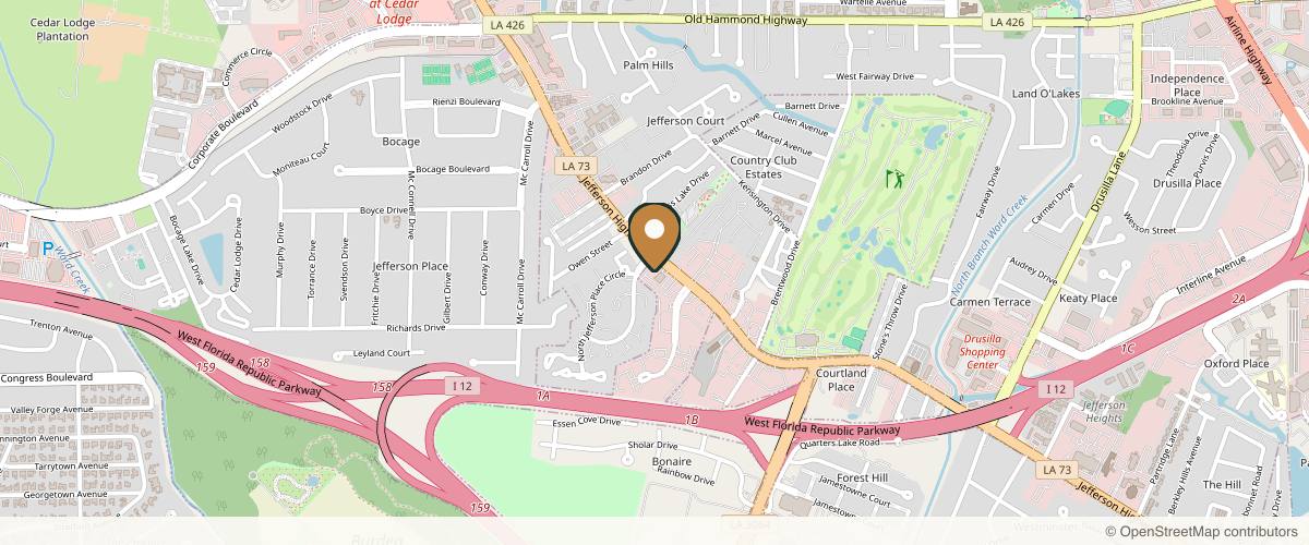 Map showing the exact location of Williamson Cosmetic Center & Perenack Aesthetic Surgery at 8150 Jefferson Hwy, Baton Rouge, LA 70809, USA