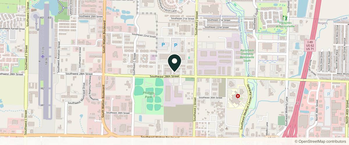 Map showing the exact location of Willow Park Rejuvenation at 909 SE 28th St #9, Bentonville, AR 72712, USA