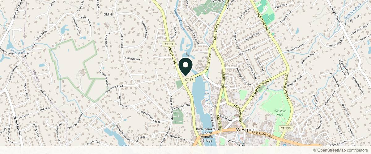 Map showing the exact location of Wisdom And Youth Medspa at 131 Kings Hwy N, Westport, CT 06880, USA