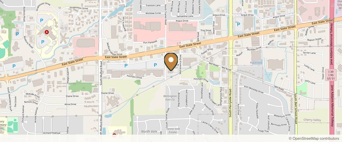 Map showing the exact location of WM DaySpa Salon at 6555 Lexus Dr, Rockford, IL 61108, USA