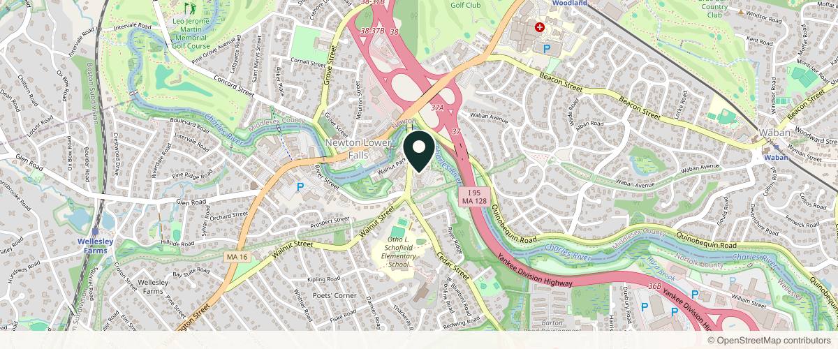 Map showing the exact location of Women's Wellness Center at 62 Walnut St 2nd Floor, Wellesley, MA 02481, USA